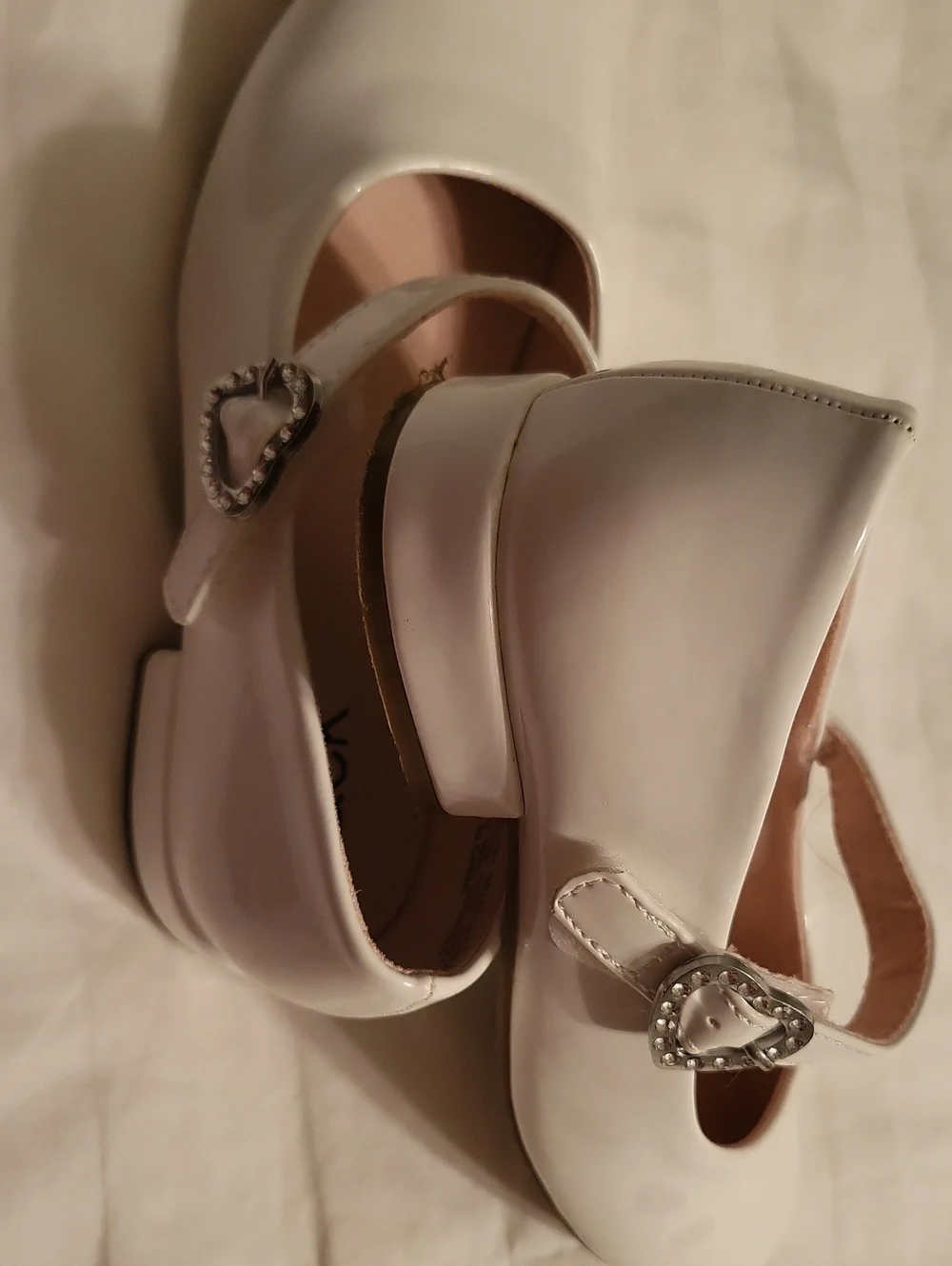 White Mary Jane Flats with Velcro Buckle Strap